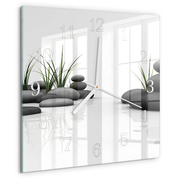 Vierkante glazen klok Stone Spa