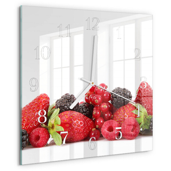 Vierkante glazen klok Fruit