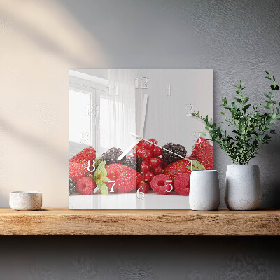 Vierkante glazen klok Fruit