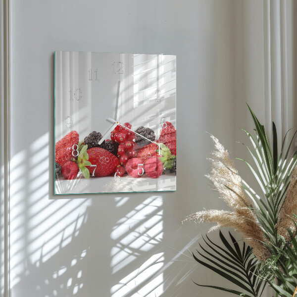 Vierkante glazen klok Fruit
