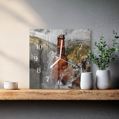 Vierkante glazen klok Bier