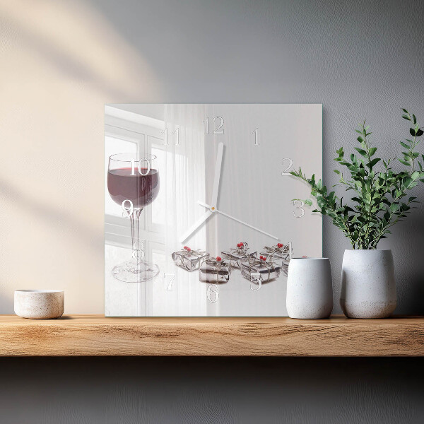Vierkante glazen klok Wijnglas