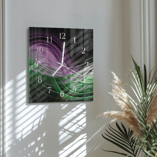 Vierkante glazen klok Abstracte kunst