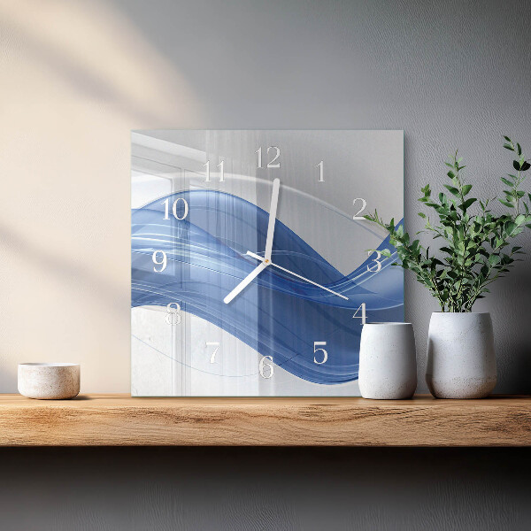Vierkante glazen klok Abstracte lijnen