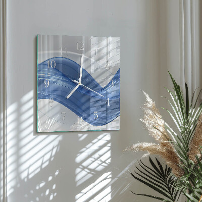 Vierkante glazen klok Abstracte lijnen