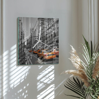 Vierkante glazen klok New Yorkse taxi