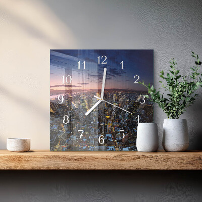 Vierkante glazen klok Horizon