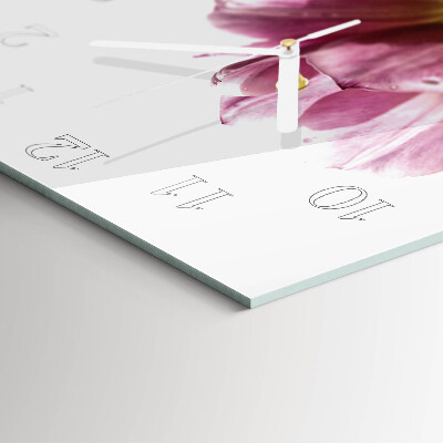 Vierkante glazen klok Tulpen