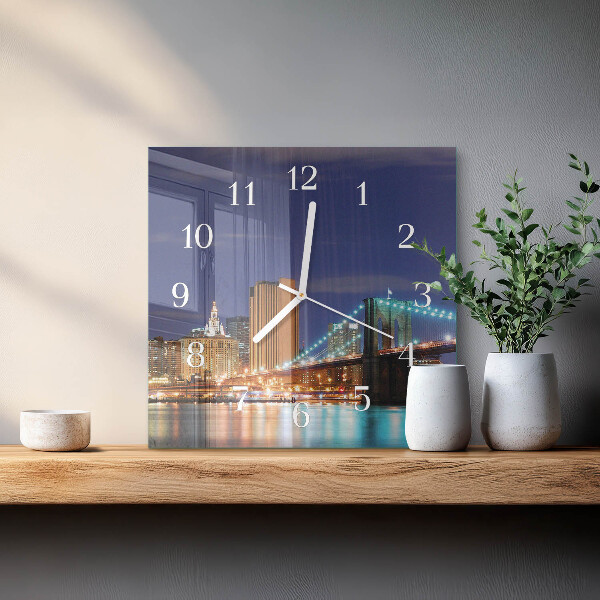 Vierkante glazen klok Horizontale brug