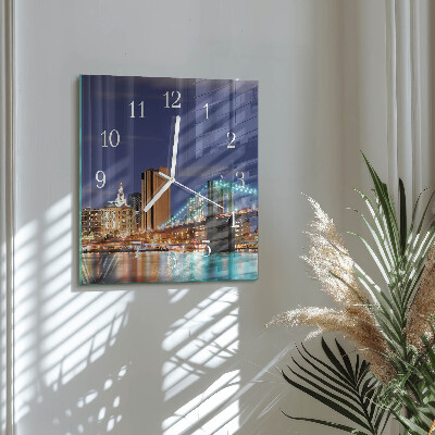 Vierkante glazen klok Horizontale brug