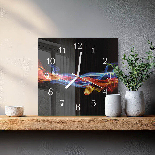 Vierkante glazen klok Abstracte rook