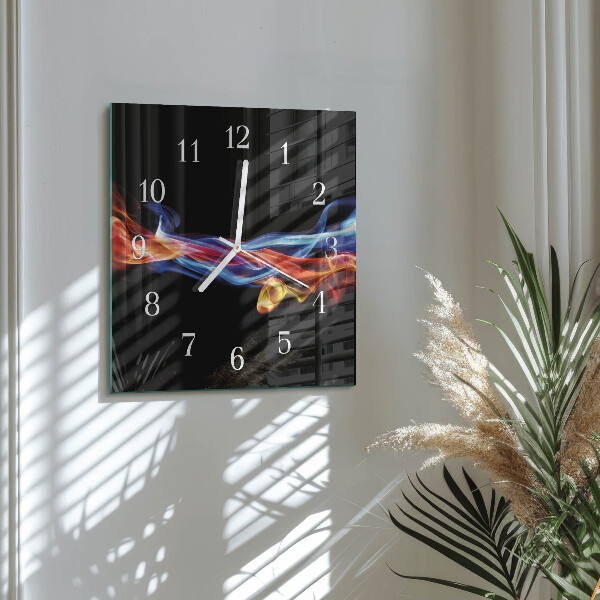 Vierkante glazen klok Abstracte rook