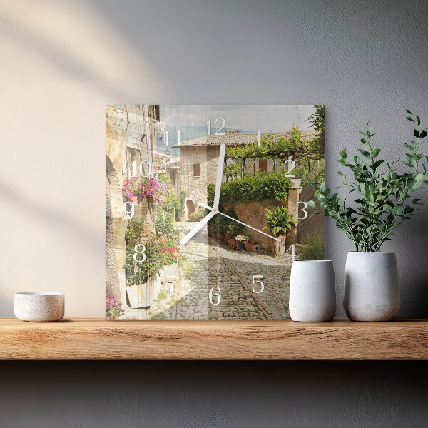 Vierkante glazen klok Bloemensteeg