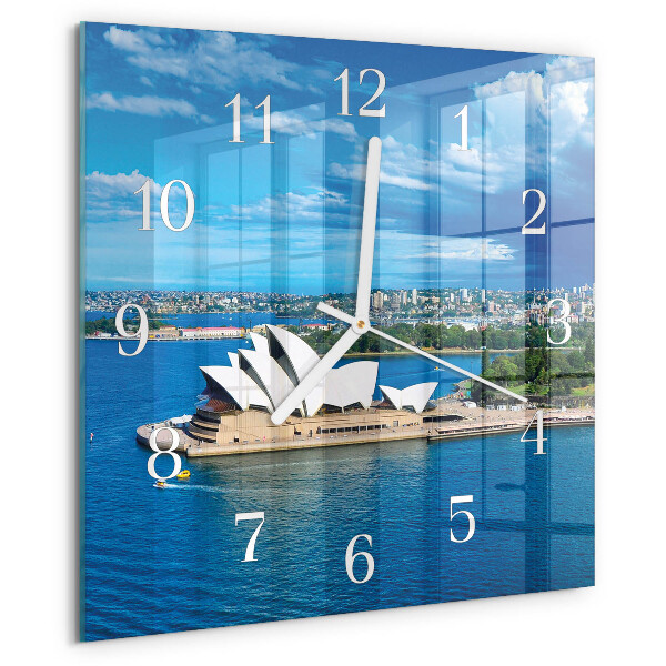 Vierkante glazen klok Sydney Opera House