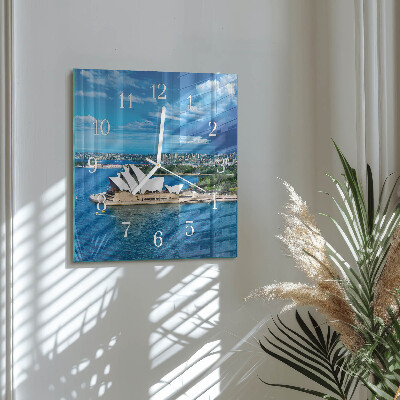Vierkante glazen klok Sydney Opera House