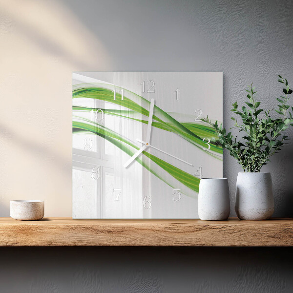 Vierkante glazen klok Abstracte lijnen