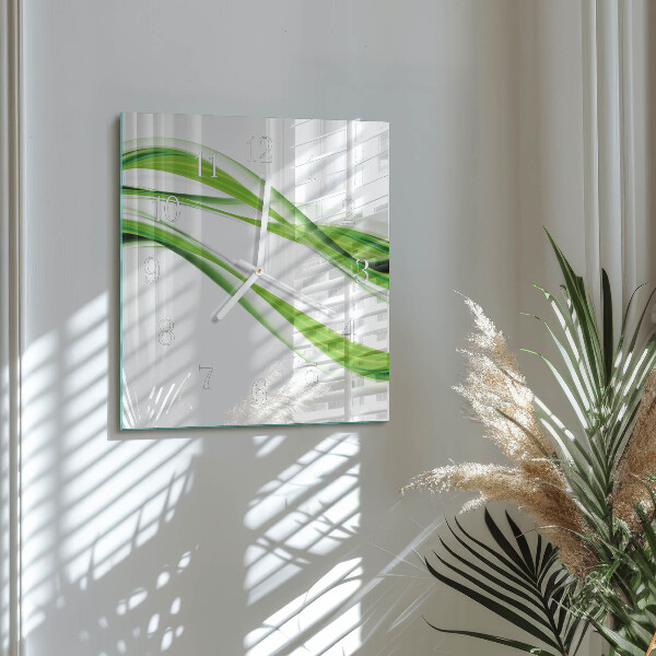 Vierkante glazen klok Abstracte lijnen