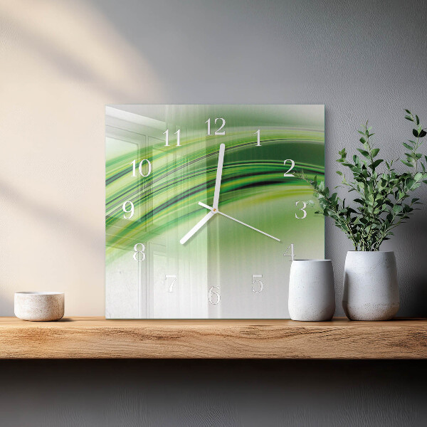 Vierkante glazen klok Abstracte kunst