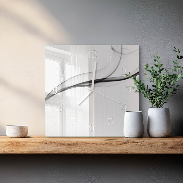 Vierkante glazen klok Abstracte rook
