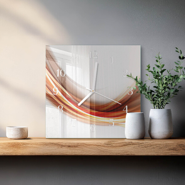 Vierkante glazen klok Abstracte lijnen