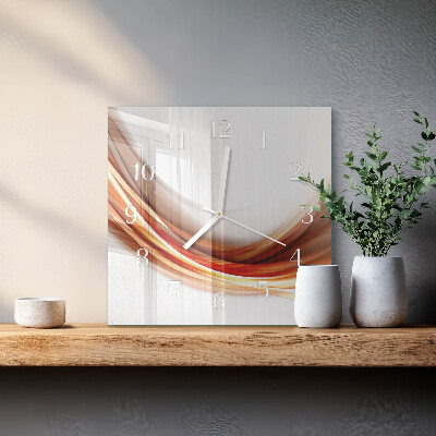 Vierkante glazen klok Abstracte lijnen