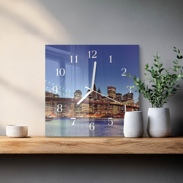 Vierkante glazen klok Horizontale brug