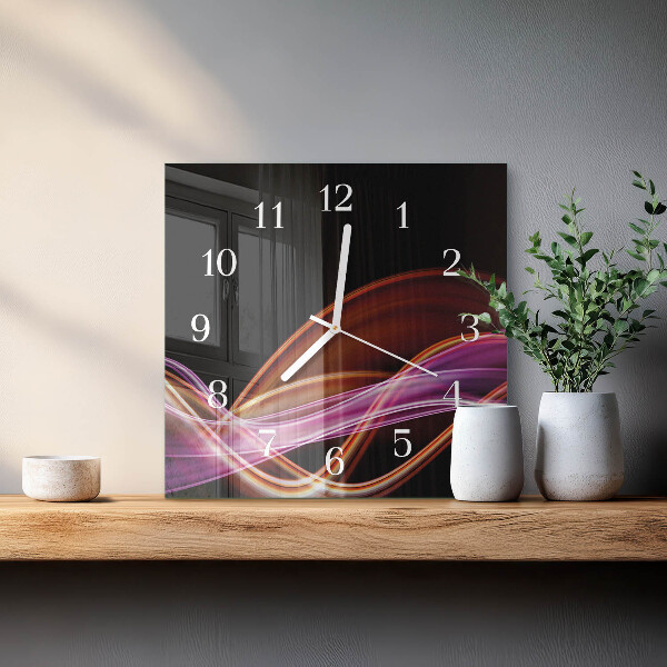 Vierkante glazen klok Abstracte kunst