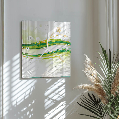 Vierkante glazen klok Abstracte lijnen