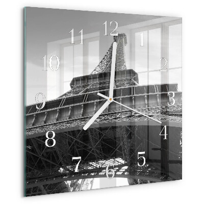 Vierkante glazen klok Eiffeltoren Parijs