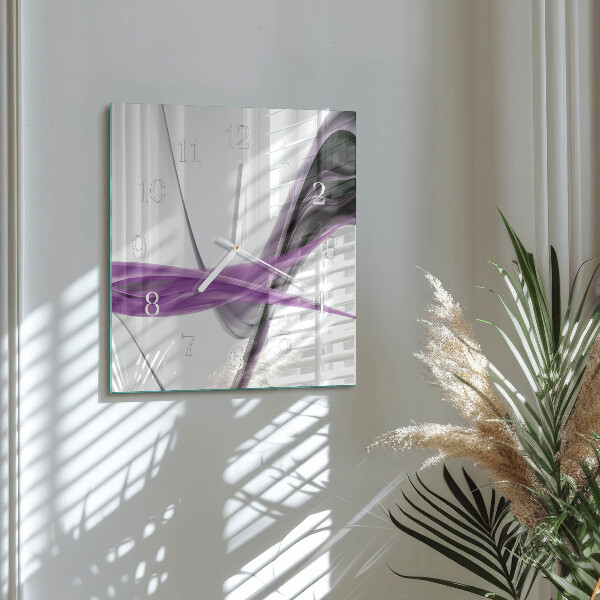 Vierkante glazen klok Abstracte rook