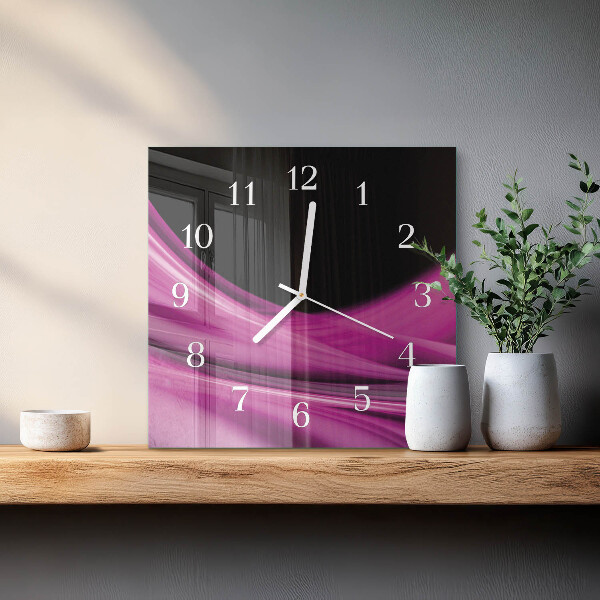 Vierkante glazen klok Abstracte lijnen