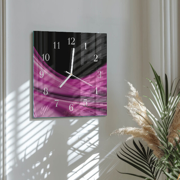 Vierkante glazen klok Abstracte lijnen