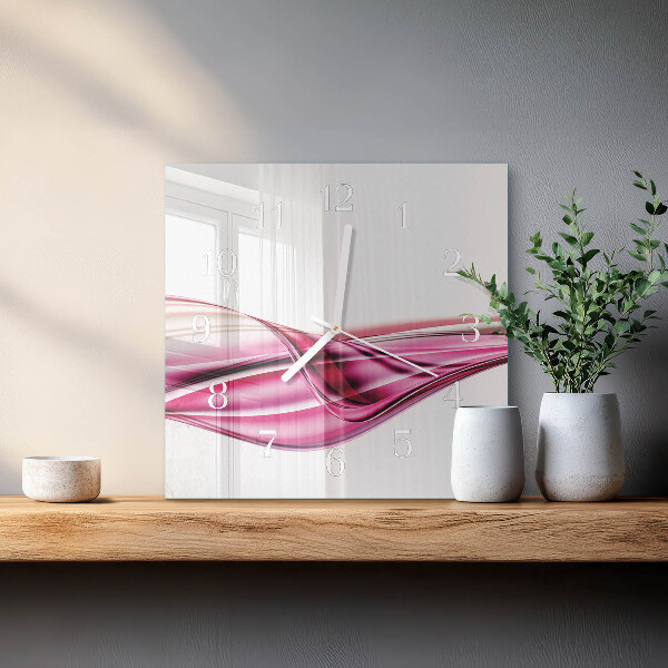Vierkante glazen klok Abstracte lijnen
