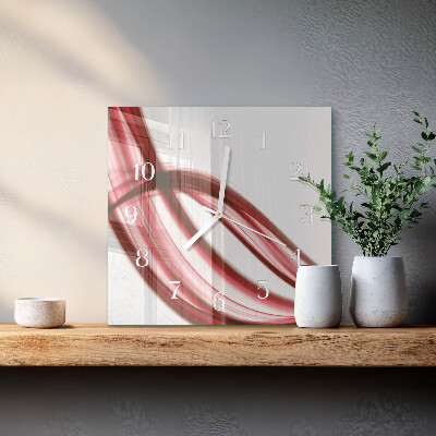 Vierkante glazen klok Abstracte lijnen