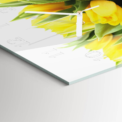 Vierkante glazen klok Tulpenbloemen