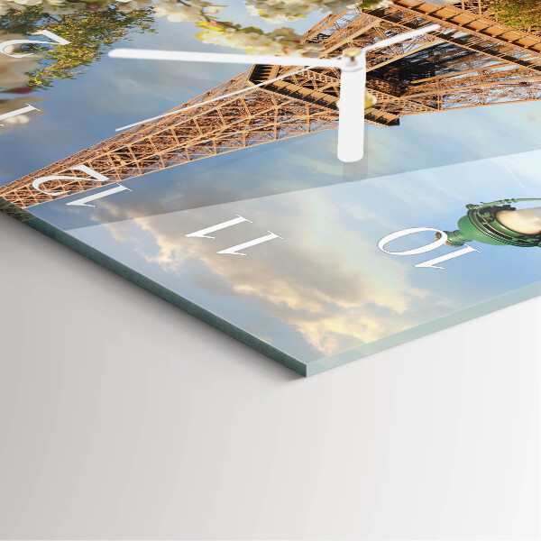 Vierkante glazen klok Eiffeltoren Parijs