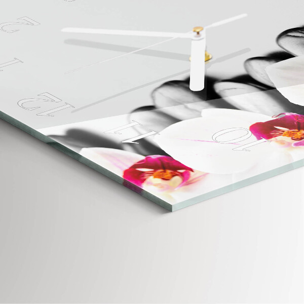Vierkante glazen klok Orchideeënstenen
