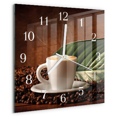 Vierkante glazen klok Kopje koffie