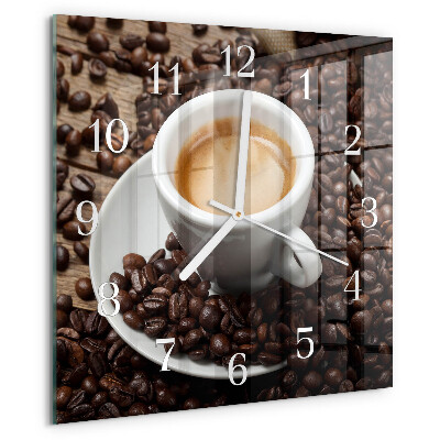 Vierkante glazen klok Kopje koffie