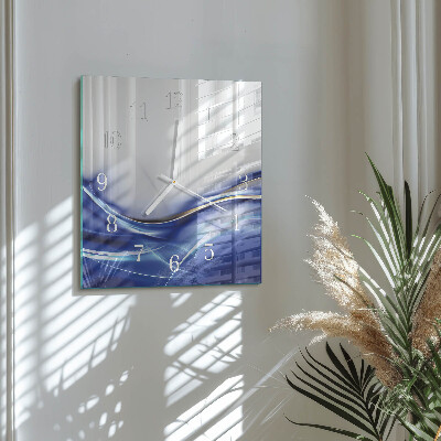 Vierkante glazen klok Abstracte lijnen