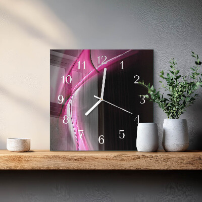 Vierkante glazen klok Abstracte lijnen