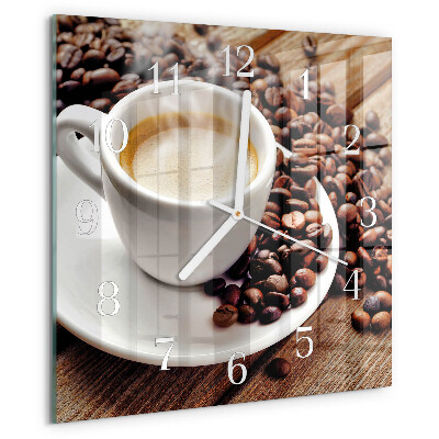 Vierkante glazen klok Kopje koffie