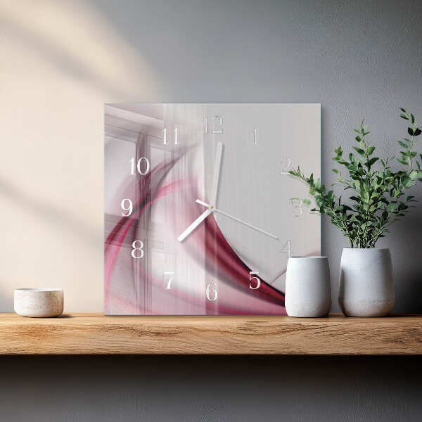 Vierkante glazen klok Abstracte lijnen