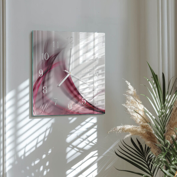 Vierkante glazen klok Abstracte lijnen