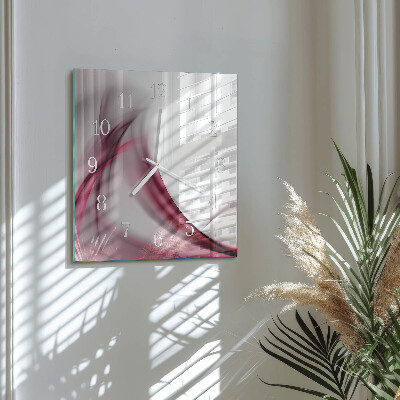 Vierkante glazen klok Abstracte lijnen