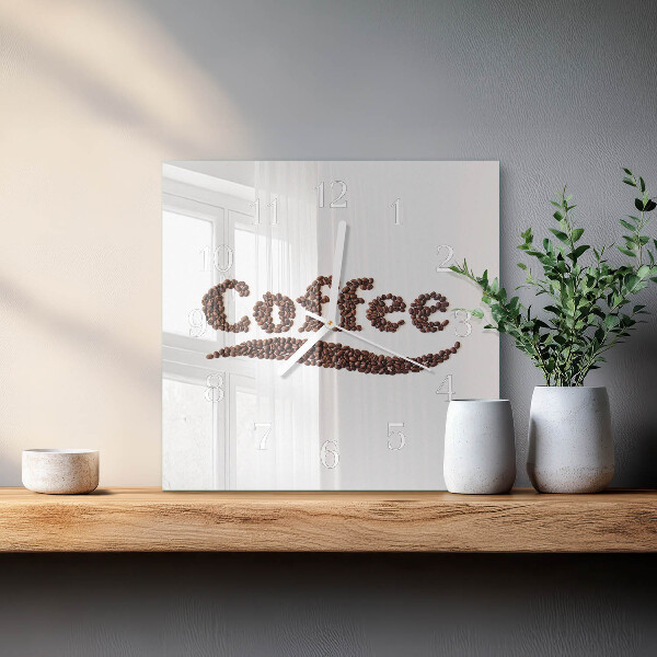 Vierkante glazen klok Koffie 