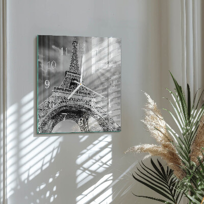 Vierkante glazen klok Eiffeltoren Parijs