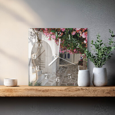 Vierkante glazen klok Bloemensteeg