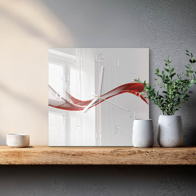 Vierkante glazen klok Abstracte lijnen