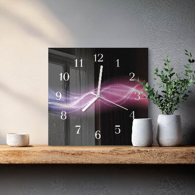 Vierkante glazen klok Abstracte lijnen